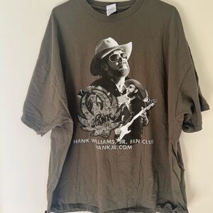 Hank Williams Jr 3X Fan Club Graphic Tee - Olive Green